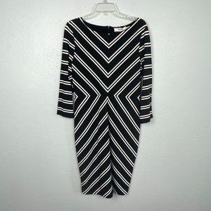 NWT Stitch Fix Sade New York Womens Chevron 3/4 Sleeve Cailin Knit Dress Size 10